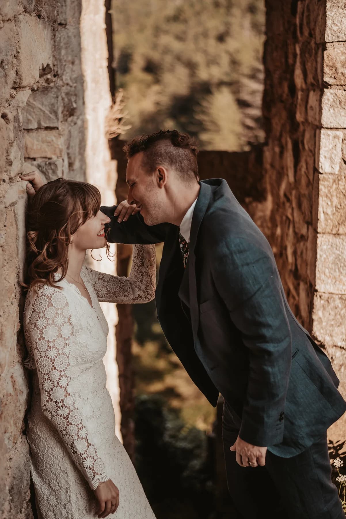 Tree and landscape at the château — summer destination wedding in Ardèche