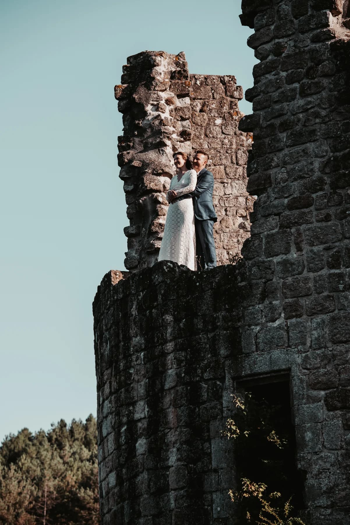 Intimate couple portrait in nature — destination wedding South of France