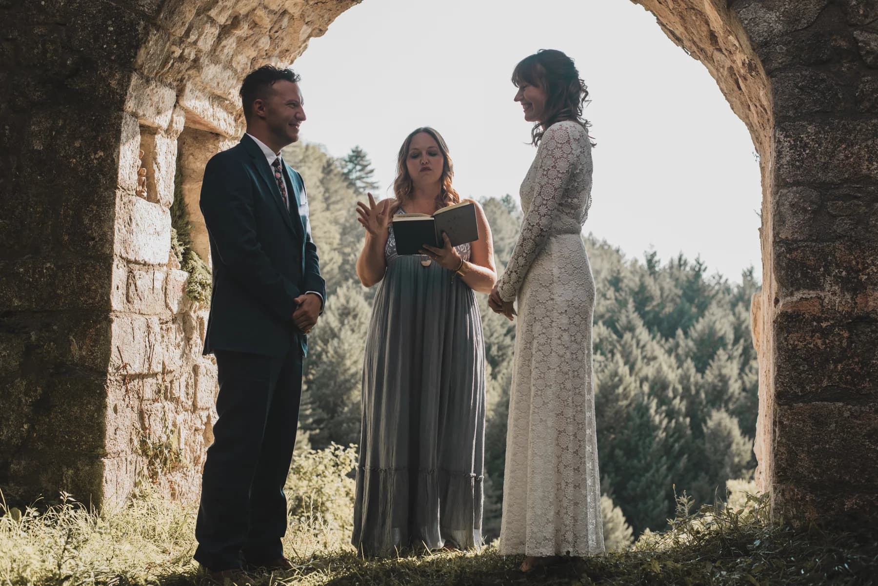 Bride with family after the ceremony — Ardèche destination wedding photographer