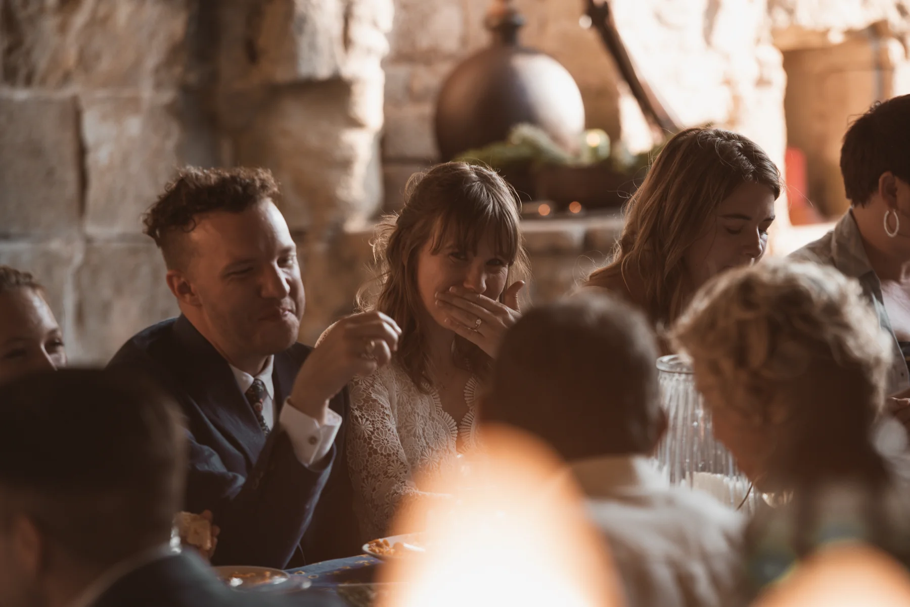 Antique stone décor of Château de Boulogne — destination wedding in Ardèche